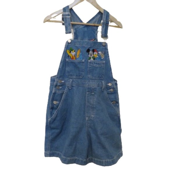 Vintage Denim - VINTAGE 90's MICKEY UNLIMITED Mickey Embroidered Denim Shortall Overalls Size S